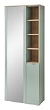 BARI Garderobenschrank mit Spiegel in Schilfgrün, Artisan Eiche Optik...