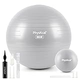 PhysKcal 65cm Grey Dicker Gymnastikball und 23 cm Pilatesball Set, Anti Burst...