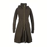 Vishes Langer Fleecemantel mit Kapuze & Stehkragen in Olive | Größe 3XL...