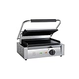 METRO Professional Kontaktgrill Single GPG1202, Edelstahl, 3000W, 43 x 36 x 20...