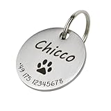 WIENS3D Hundemarke mit Gravur - Personalisiert mit Name - ⌀23mm - Namensschild...