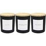 Ezebesta 3PCS 400ml Moderne schwarze Badezimmer-Kanister mit 12 Etiketten...