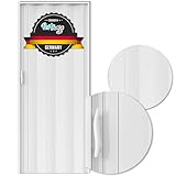 Portango Falttür weiß aus PVC Kunststoff für Innen & Außen Komplettset I...