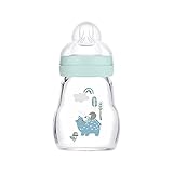 MAM Feel Good Babyflasche aus Glas (170 ml), Milchflasche mit weiter Öffnung,...
