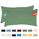 Livessa 2er Set Kissenbezug 40x60 aus%100 Baumwolle Jersey Stoff, Kissenbezüge,...