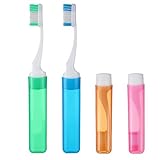 4 Stück Reise Zahnbürste Faltbare Reisezahnbürste Tragbare Klappbare...