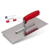 WERKFIT Profi Zahnkelle aus Edelstahl 3 mm - Glättekelle gezahnt Rostfrei -...