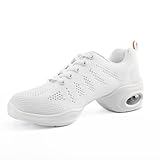 Asyusyu Tanzsneaker Damen Tanzschuhe Schnüren Jazz Tanzschuhe mit Luftkissen...
