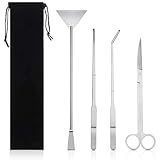 SRTSTR Edelstahl Aquarium Aquascaping Tools 4 in 1 Aquarium Werkzeug Set mit...