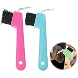 LONZIKP 2 pcs Hufkratzer Pferdekopf Hufauskratzer mit Bürste 2 in 1...