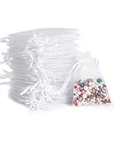 Carehabi - 50 Stück Organzasäckchen, Weiß Organzabeutel, 7 x 9 cm,...