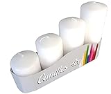 Stumpenkerzen 4er Set weiss - Kerzen Adventskranz - weiss - verschiedene...