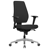 AMSTYLE Bürostuhl Darius mit Stoff-Bezug in Schwarz, Design Schreibtisch-Stuhl...