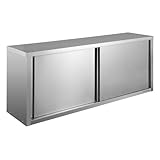 GastroHero Wandhängeschrank 200x40x65 cm I Küchenhängeschränke aus Edelstahl...
