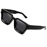 SHEEN KELLY Retro dicke rechteckige klobige Sonnenbrille für Frauen Männer...