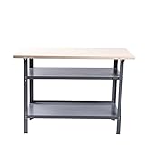 GERMANIA Werkbank mit Holzplatte - 120 x 60 x 85 cm - 2 Einlegeböden -...