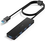 Aceele USB Hub 3.0 mit verlängertem 120cm Kabel, Ultra dünn USB Hub auf 4 USB...