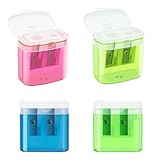 JEFURE Anspitzer Set mit Behälter - 4 Stück in 4 Farben, für dicke und dünne...