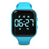 Focwony Kinder-LED-Fitness-Tracker-Uhr, Schrittzähleruhr Digitaluhr,...