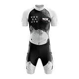 VOXCAUTQ Triathlon Anzug Herren Einteiler Kurzarm - Skinsuit Radtrikot mit...