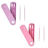 COYUN 4 Pcs Wattestäbchen Wiederverwendbar Ohrenstäbchen Doppelendige Spirale,...