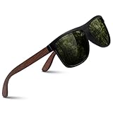 CGID Sonnenbrille Herren Damen Holz aus Walnuss Polarisiert Brillengläser...