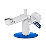 LAXARA Teleskop Siphon für ein platzsparendes Waschbecken 1 1/4' Zoll Weiß,...