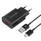 USB Ladegerät, 18W Schnellladegerät 3A Quick Charge 3.0 USB Netzteil mit...