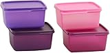 Tupperware Keep Tab Plastic Container Set, 500ml, Set of 4, Multicolour...
