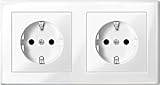 Schneider Electric Merten Schuko-Doppel-Steckdose, Berührungsschutz,...