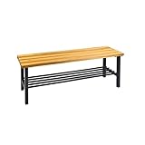 Abrollwerk Umkleidebank 100x40x42 cm – Sitzbank mit Schuhrost – Massives...