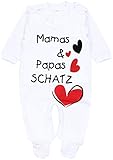 TupTam Unisex Baby Strampler Set Spruch Mamas & Papas Schatz, Farbe: Weiß -...