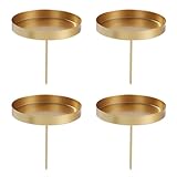 Kerzenhalter Adventskranz,4 Stück 6 cm Kerzenständer Golden, Adventsker...