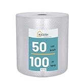 HOGSTEN Luftpolsterfolie Rolle 100m x 50cm - Noppenfolie für Versand,...