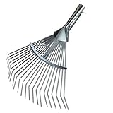 Garten Gerät Harke Rasen Boden Erde Rechen Metall Zinken Gartenrechen mit und...