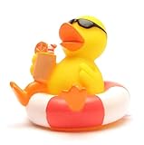 Badeente im Schwimmreif I Quietscheente I Duckshop I L: 8 cm I Spielzeug für...