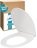 Calmwaters® Flacher WC-Sitz mit Absenkautomatik, Slim, antibakterieller...