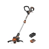 WORX 18V Akku Rasentrimmer, 2-in-1 Rasentrimmer mit 90° drehbarer Trimmerkopf,...