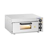 Royal Catering RCPO-2000-1PE Pizzaofen elektrisch 2000W 1 Kammer Pizzabackofen...