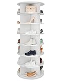 GROWNEER 7 Tier Drehbarer Schuhregal 360° drehbares Display weißer Lazy...