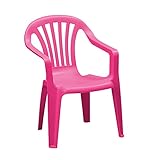 KHG Kinderstuhl mit Armlehne in Rosa, Gartenstuhl, Sessel für Kinder mit 27 cm...