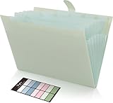 SKYDUE Dokumentenmappe A4, Mappe Mit 8 Fächern, Fächermappe A4 Mit Etiketten,...