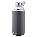 Westmark Trinkflasche, aus Glas mit Aufdruck, inkl. Schutzhülle, 1000 ml,...