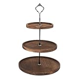Tortenständer 3 Etagen Etagere Holz Servierständer mit Metallgriff Cupcake...