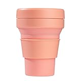 Generisch Faltbarer Silikonbecher To-Go 355ml mit Deckel und Trinkhalm -...