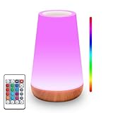 HOOMOOZ LED Nachttischlampe mit Fernbedienung, Touch Dimmbar Kinder Nachtlampe...