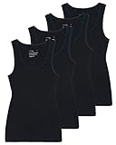 Comfneat Damen 4-Pack Tank Tops Stretch Baumwolle Elasthan Bequeme Unterhemden...