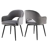 chairus 2 Stück Samt Esszimmerstühle 360° Drehbar Küchensessel Armlehnstuhl...