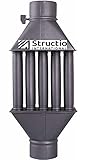 Abgaswärmetauscher Warmlufttauscher Rauchgaskühler 130mm schwarz Rauchrohr...