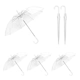 petour 6er-Set Durchsichtig Regenschirm Ø 100 cm, Regenschirm Transparent für...